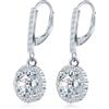 MICSAVI Orecchini Zircon da Donna in Argento 925, Pietre Pendenti rotondi/a forma di cuore/a forma di fiore/ovali/a goccia/quadrati, Gioielli per Moglie Mamma Fidanzata