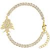 d'origine Bracciale libanese con albero di cedro, bracciale con zirconi libanesi, collana libanese, gioielli libanesi, albero di cedro libanese, gioielli da donna, verstellbar, 16-19 cm