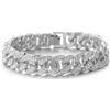 HALUKAKAH Catena a Maglie Cubane per Bambini Ragazzi Adolescenti,Bracciale Miami 18cm con Placcato in Oro Bianco Platino,Diamanti di Laboratorio Incastonati a Mano,Adatta 8-16 Anni,con Scatola Regalo