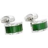 AUSCUFFLINKS Gemelli con pietra verde smeraldo | 5 anni di garanzia | Confezione regalo inclusa | Gemelli di qualità | Gemelli per testimoni di nozze