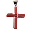 gioiellitaly Catenina veneziana 45 cm con croce in argento 925 e corallo rosso naturale del mediterraneo gioiello artigianale unisex uomo donna