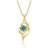 PAKORIO Collana curva moissanite elegante donna, 1ct VVS1, placcata oro 14K, ipoallergenica, catena 40-45cm, anti-ossidazione, regalo(Verde acqua)