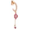 Boccadamo Orecchino pendente con bocca e cuore di zirconi fucsia