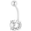 Essens - Piercing Ombelico Solitario Diamante 8 mm - 4 punte - Collezione Gioielli di Prestigio - Acciaio Anallergico - Gioiello da Donna
