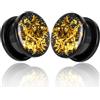Vankula Dilatatori Lobo Single Flared tunnel dilatatore orecchie Brillantini in Acciaio inossidabile lobi piercing espansori Gioielli Uomo Donna 14mm(9/16) Nero