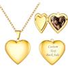 U7 Collana con Foto Personalizzata, Medaglione Portafoto a Cuore