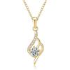 PAKORIO Collana curva moissanite elegante donna, 0,5ct VVS1, Minimalista placcata oro 14K, Ipoallergenica, Catena 40-45cm, Anti-ossidazione(A-Trasparente)