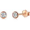 Candyfancy Piccoli orecchini in argento Sterling 925 placcato oro, per uomo e donna, con mini zirconi, 3 mm, 4 mm, 5 mm, 3 mm, Argento sterling, Zirconie sintetico