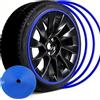 GJGSW ParaCerchi in Lega, 4PCS Anelli di Protezione Universali Anti-Graffio per Migliorare la Sicurezza di Gomma e Cerchio(Blue,18-inch)