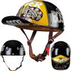 GAOFZHAO Casco da moto vintage con berretto da baseball, retrò con visiera estesa e certificazione ECE, moto jet da uomo e da donna for cruiser, ciclomotori, scooter(I,L-59-60CM)