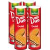 Generico 4X Gullón Mega Duo Chocolate Biscotti Ripieni alla Crema al Cioccolato, Biscotti Grandi con Farcitura Cremosa, Snack Dolce per Colazione e Merenda 500g