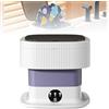 Generic Lavatrice mini pieghevole da 10 litri, lavatrice portatile con 3 cicli di pulizia profonda, lavatrice mini semi-automatica, ideale per lavare biancheria intima e calzini, perfetta per il campe purple