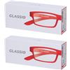 Occhiali da Lettura Glassio Cupertino Colore Rosso Gradazione +2,5 2x1 St