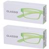 Occhiali da Lettura Glassio Cupertino Colore Verde Acido Gradazione +2,5 2x1 St