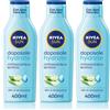 Nivea Sun Latte Doposole Hydrate 400 ml, Dopo sole idratante con Aloe Vera Bio e Acido Ialuronico 3x400 ml Soluzione