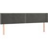 vidaXL Testiera con orecchie Grigio scuro 203x16x78/88 cm Velluto
