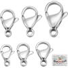 Beebeecraft 60 pz 6 Misure Fermagli A Moschettone in Argento 316 Ganci in Acciaio Inossidabile con Chiusura A Scatto per Braccialetti Collane Gioielli