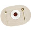 Anevous 2 tovagliette ovali in tessuto, lavabili, antiscivolo, 50 x 35 cm, resistenti al calore, sottobicchieri, decorazione per tavolo da pranzo, cucina, ristorante, caffè latte