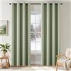 EMEMA Tende Grigio-Verde Opache con Occhielli 225 CM di lunghezza, Morbide Tende Oscuranti, Set di 2 Tende Oscuranti per Soggiorno Camera da Letto, Tende Opache con Occhielli Ciascuna H225 x B140 CM