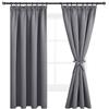 DWCN Set di 2 Tende da Salone Oscuranti Termiche Anti Freddo per Cucina con Cravatte, Tenda da Balcone Esterno per Camera da Letto per Adulti e Bambini con Fettuccia Arriccia, Grigio, 167 x 183 cm
