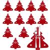 Esshogo 12 Pezzi Porta Posate Feltro Natalizio, Tasca Per Albero Di Natale, Decorazione Porta Coltello e Forchetta