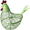 Generic Cesto portauova in filo metallico, in ferro traforato, a forma di gallina, decorazione rustica da cucina, multifunzione, a forma di gallina, per raccogliere frutta, verdura e snack