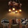 WSIKGHU Lampadario in legno retrò Loft Bar lampada da soffitto E26 retrò lampada da soffitto lampadario a LED adatto per la decorazione di soggiorno, bar, sala da pranzo