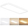 MOONSEA Plafoniera LED Soffitto 32W, Lampada da soffitto 3 colori 3000K/4000K/6500K, Plafoniera rettangolare ultra sottile per soggiorno, camera da letto, cucina, 58 * 22 cm, Bianco