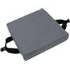 Waigg Kii Cuscini per sedie con fibbia antiscivolo, quadrati, per sedie da pranzo, sgabelli, per giardino/interni/casa/cucina (30 x 30 x 5 cm, grigio chiaro)