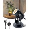 BrightArk Faretti LED da Interno 5W 3000K con Interruttore a Piede, Spotlight regolabile per lampada per piante da interno, pavimento, armadio, art decor, illuminazione d'accento, con cavo 1.8M