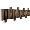FLEXISTYLE Appendiabiti da parete in legno di quercia, pannelli di colore nero, moderno, 2 dimensioni (80 cm marrone)