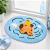 Dermalyx Capybara Tappeto da Bagno Blu con Design di Carino Cespuglio d'Acqua, Stuoia Antiscivolo, Morbido Zerbino per WC Doccia Arredo Bagno 40x60cm