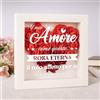 Apjielop Regalo Cornice Decorativa con Rose Eterne, Regalo Romantico per Lei con Messaggio d'Amore in Italiano, Ideale per Fidanzata, Moglie o Anniversario