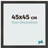 yd. Your Decoration - Cornice 45x45 cm - Nero Opaco - Decorativa Parete in Legno con Vetro in acryl - Antiriflesso - 45x45 Cornice - Bologna