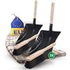 Novaliv Set di 2 palette in metallo laccato nero, per scopa a carbone, per scopa a mano, per scopa da campeggio e paletta