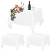 Teruntrue Confezione da 2 tovaglie quadrate bianche da 132 x 132 cm, copritavoli quadrati per feste per tavoli da 60-90cm, tovaglia in poliestere impermeabile e lavabile per matrimonio, buffet