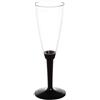 POLOPLAST PZ 100 CALICE FLUTE BASE NERA BLACK CHAMPAGNE BICCHIERI PROSECCO TRASPARENTI HAPPY HOUR APERITIVO APERICENA USA E GETTA