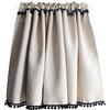A.Monamour Tenda Corta per Finestra Piccola Oscuramento Beige Con Nappine Pompon Nere Tendina Tenda da Cucina Bistrot Caffè Mezza Tenda Mantovana Tenda a Vetro Tenda a Pannello Tenda Porta Armadio