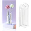 BestAlice INIFLM Vaso Trasparente per Fiori Vaso Minimalista Colorato Decorativo, Vaso Moderno in Acrilico Trasparente, Vasi in Vetro Acrilico Trasparente per Centrotavola, Vaso Unico per(Bianco Trasparente)
