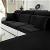 CYCMACO Velluto Copriseduta Divano Elasticizzato, Universale Copricuscini Divano Antiscivolo, Copridivano Cuscini Separati, Soft Sofa Seat Cover Lavabili(1 Posti*2, Nero)