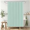 LUKDUNG Tenda da doccia 180x200 in poliestere, tenda da doccia antimuffa per bagno, tenda in tessuto impermeabile e lavabile per vasca e doccia, tenda da doccia con 12