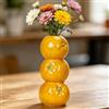 MerwDeeyt Vaso da fiori a forma di arancione, 8,4 x 19,6 cm, creativo a forma di frutta, vaso per fiori in ceramica, piccoli vasi decorativi per fiori secchi, soggiorno, ufficio, mensola styling