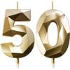 Deratta Candele Compleanno Candela Numero 50 Decorazioni Torta Compleanno Candeline Compleanno Oro Candele per Feste Candelina 50 anni Donna Uomo