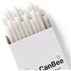 CanBee Candele di cera 20 Candele Sottili Bianche in Cera d'Api Naturale 21 cm x 6,5 mm - Lunga Durata, Combustione Pulita Senza Fumo - Ideali per Rituali, Meditazione e Yoga - CanBee