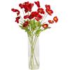 Corkwaw 6 fiori artificiali di papavero finto in seta, 60 cm, fiori finti in seta sintetica al tatto per Pasqua, festa della memoria, decorazioni da tavola, centri (rosso)