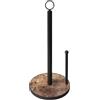OROPY Porta Rotolo da Cucina con Base in Legno Pesante, Porta Scottex da Tavolo Stile Fattoria (Marrone-Facile da strappare)