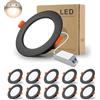 BAGZY 10x Faretti LED da Incasso per Cartongesso,5W Luci Ultrasottili da Soffitto e per l'illuminazione da Interno IP44,Bianco Naturale 4000K,500 Lumen,AC 220-240V,Foro Incasso 70-80mm(Nero)