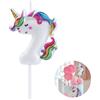 EAKE Candela con numero di unicorno, 7 decorazioni per torte a forma di unicorno, decorazione per feste di buon 7° compleanno, decorazioni di compleanno, unicorno addormentato 7 con colori arcobaleno