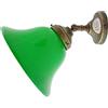 fd-bolletta arredamento e illuminazione applique ottone da parete,lampada vintage,lluminazione per interni,paralume vetro verde an11.Misure:Ø vetro 19cm,sporgenza 23,5cm,Ø base 8cm