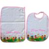 MyVorrei Set Asciugamano+Bavaglio in Spugna Cotone 100% per Asilo | Asciugamano cm 35x52 Bavaglio cm 26x35 | Personalizzabile con Nome